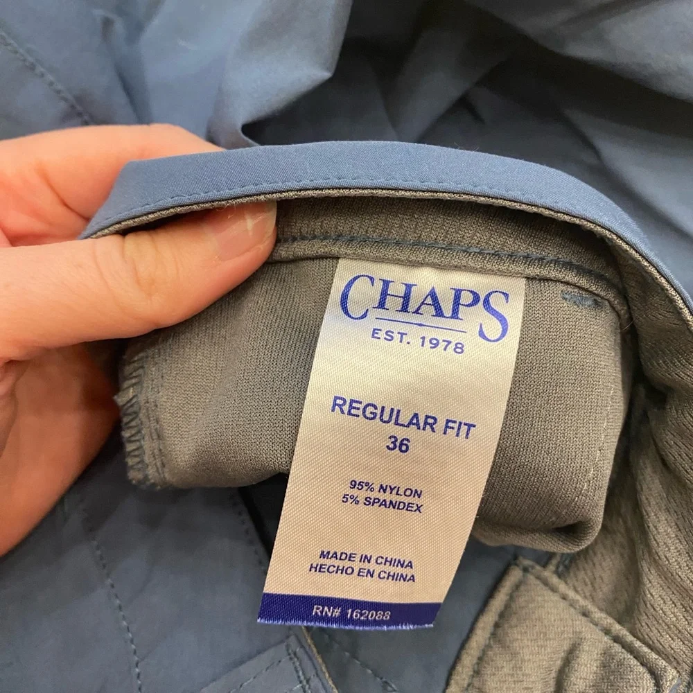 Chaps Men’s Performance Shorts Size 36 Blue Regular Fit Stretch Utility